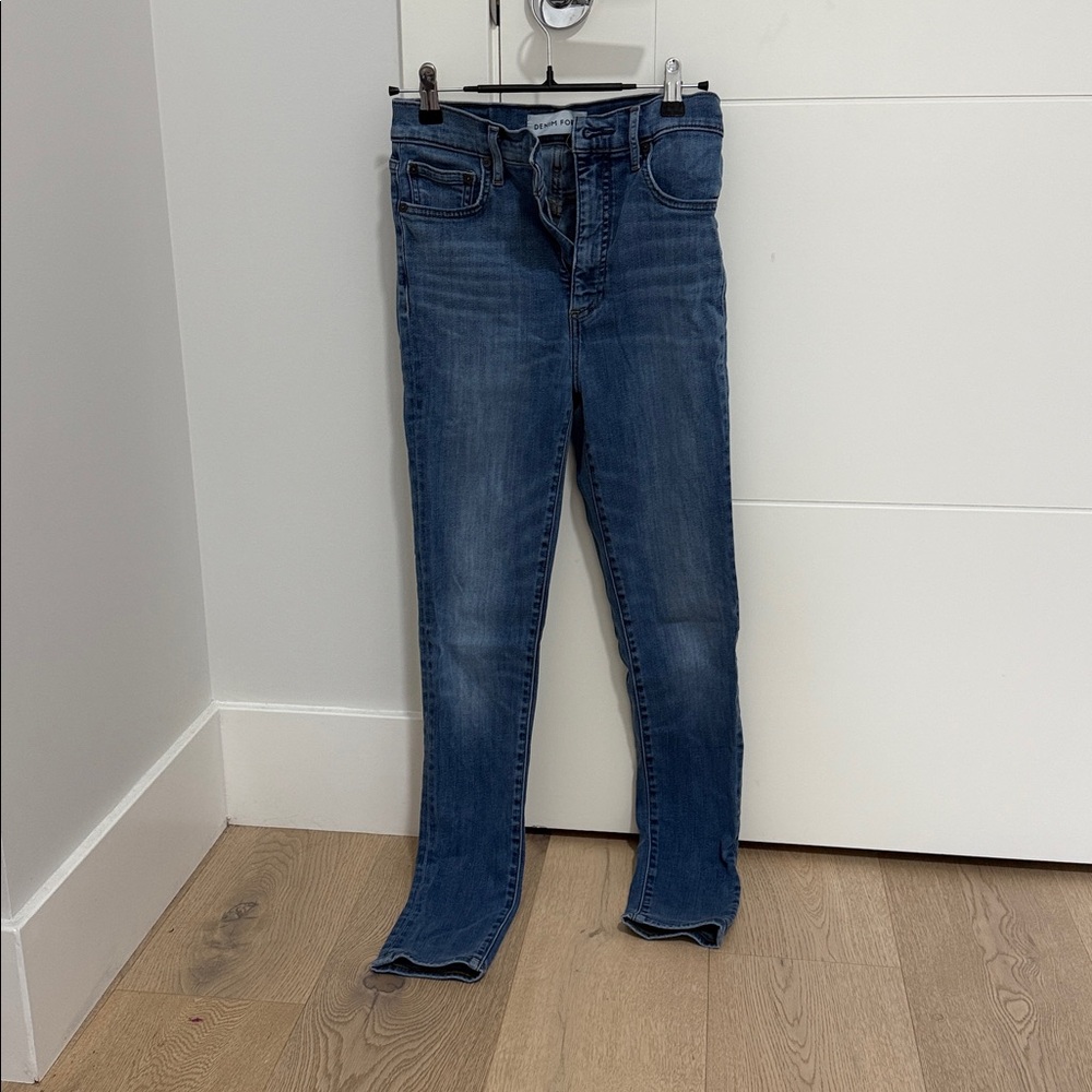 Denim Forum Size 27 High-Rise Skinny Jeans in Blue